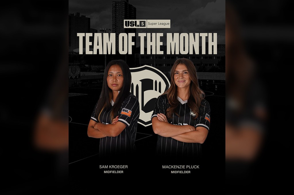 Sam Kroeger and Mackenzie Pluck were named to the USL Super League’s Team of the Month for October