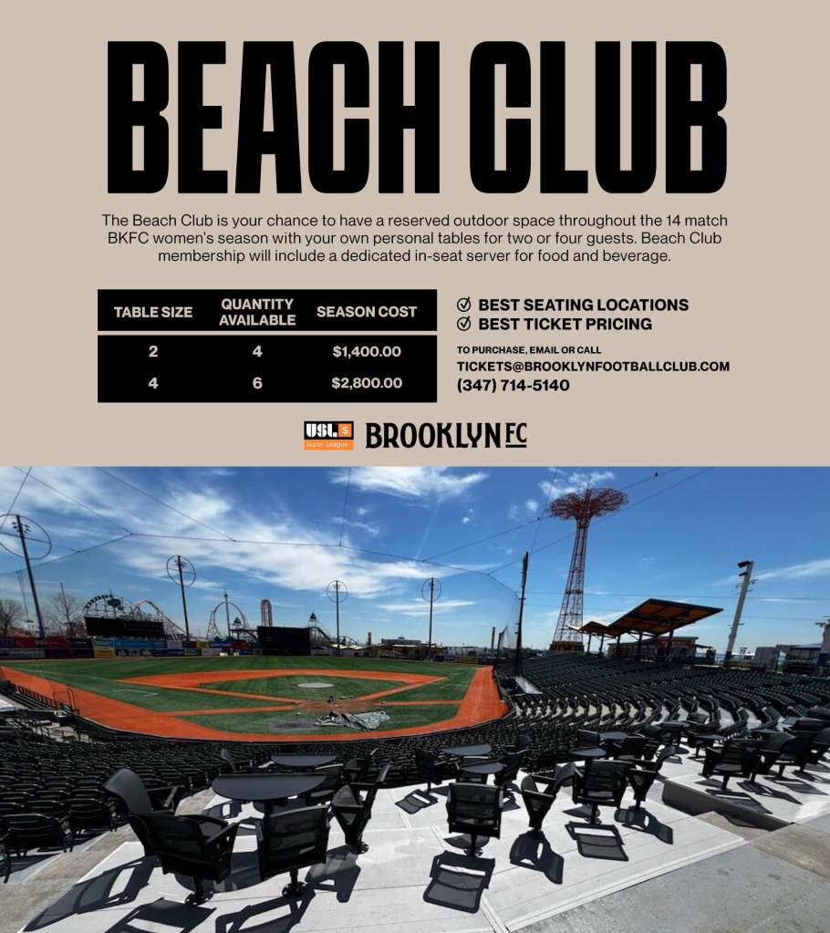 BKFC Beach Club seating overlooking Maimonides Park field