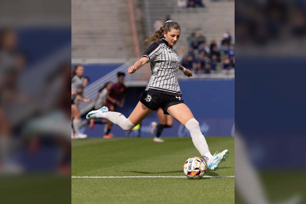 Jess Garzano unleashes a strike during a match against Dallas on 9 March, 2025