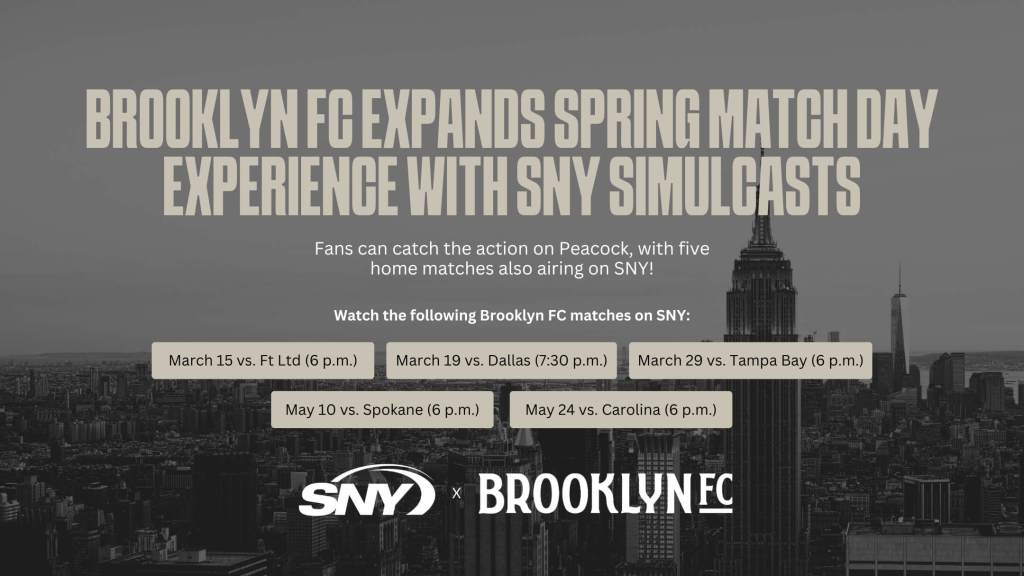 Brooklyn FC now simulcast on SNY!