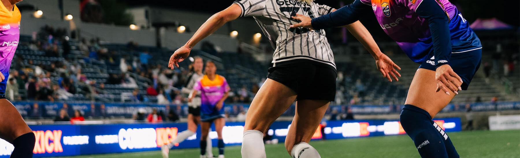 Brooklyn FC's Mackenzie George plays against Carolina Ascent on April 12, 2025