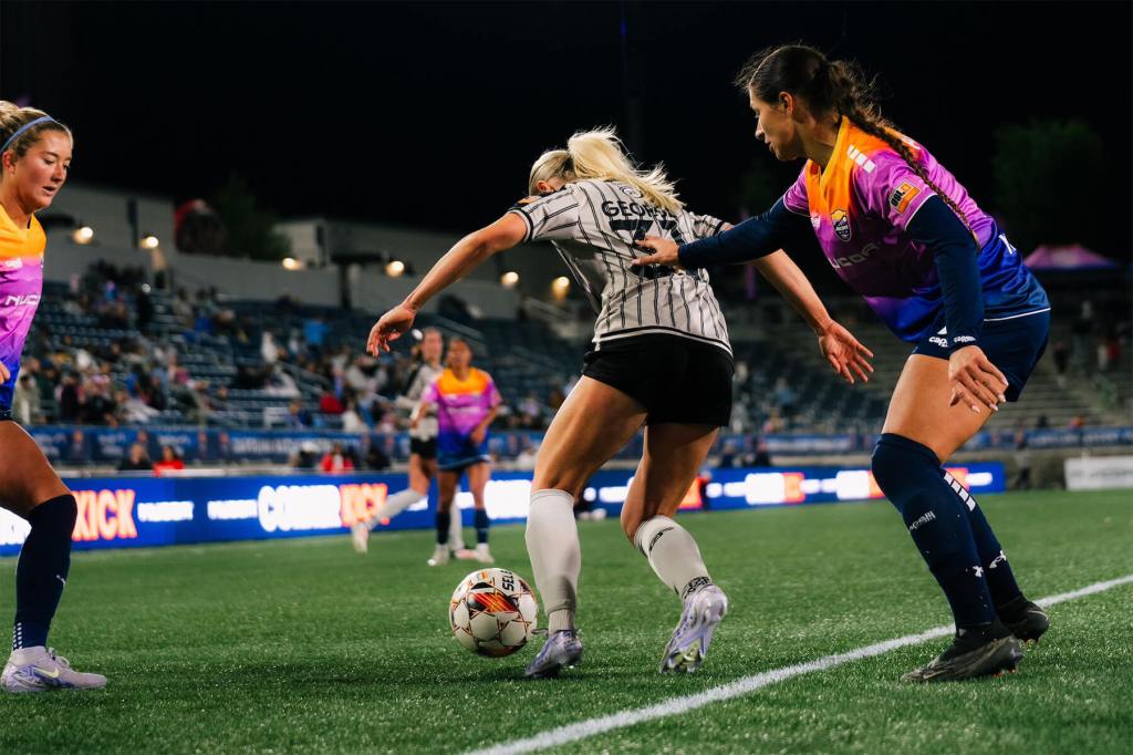 Brooklyn FC's Mackenzie George plays against Carolina Ascent on April 12, 2025