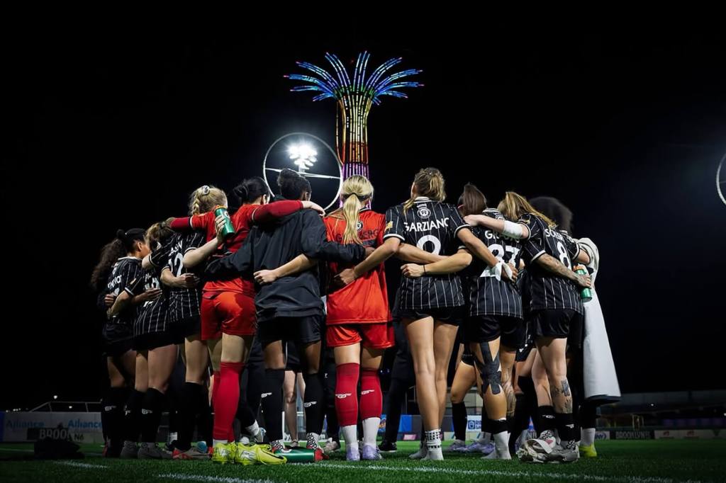 BKLYN FC Women prepare for their match against DC Power FC on April 26, 2025