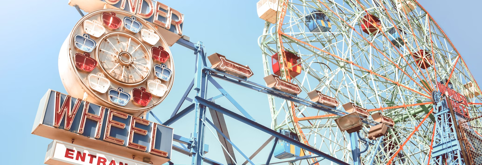 Image of Coney island ferris wheel on a nice NY day